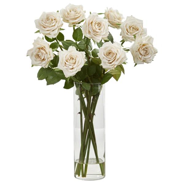 Rose Arrangement in Vase | Wayfair North America