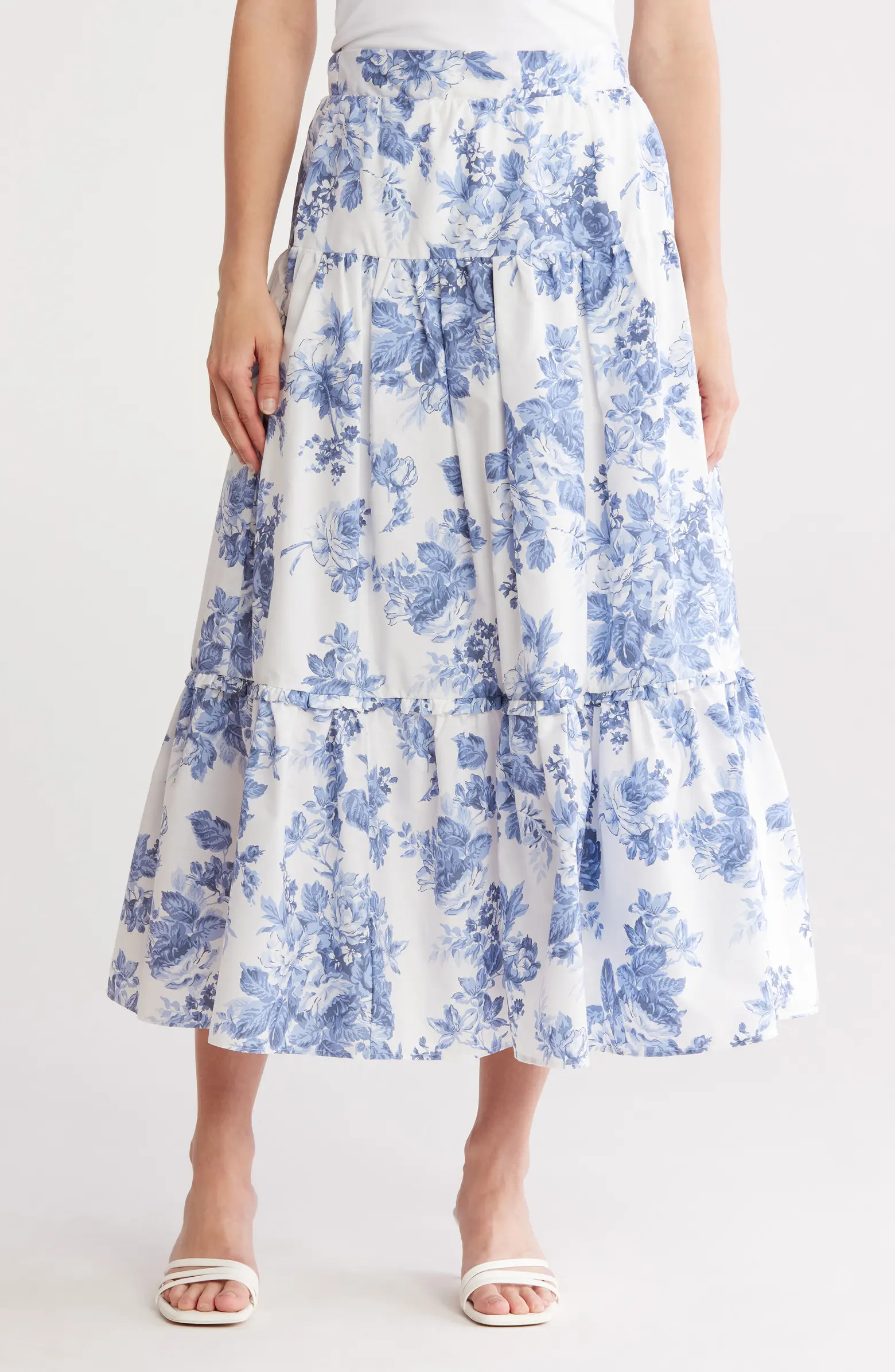ELIE ELIE TAHARI Poplin Tiered Maxi Skirt | Nordstromrack | Nordstrom Rack