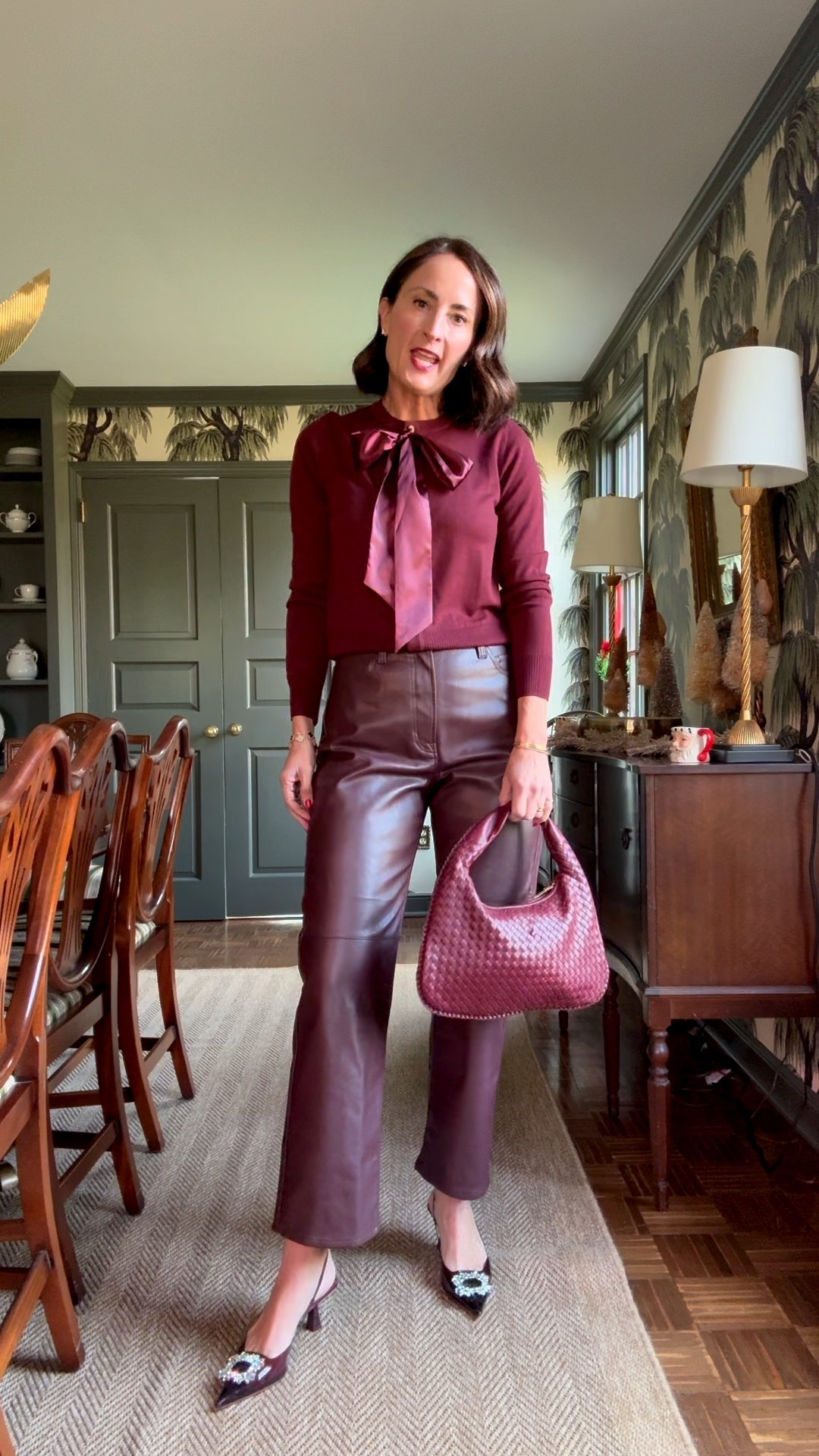 Outfit of the night. Give me all the burgundy this season  

#LTKOver40 #LTKSeasonal #LTKHoliday