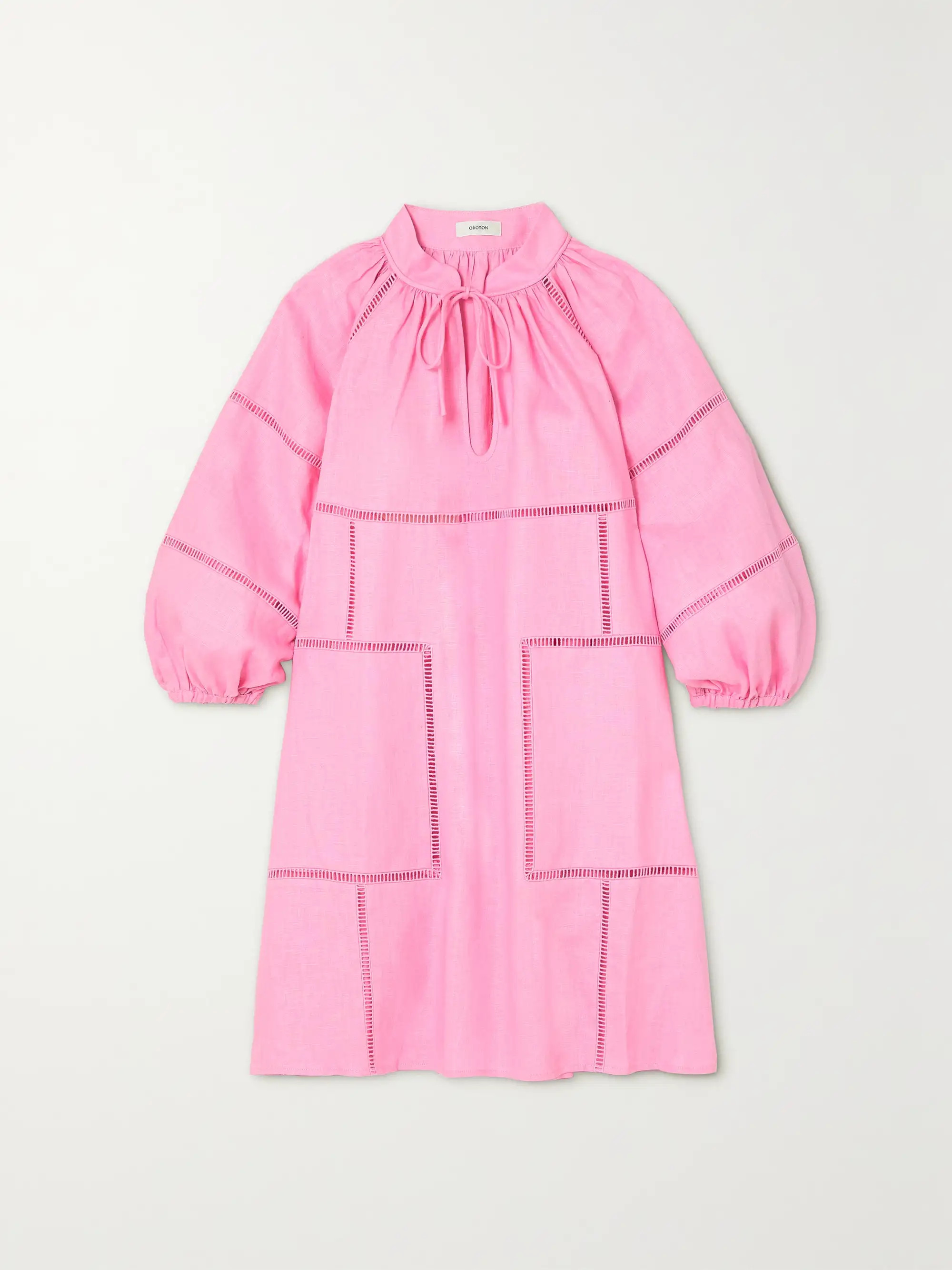 Gathered linen mini dress | NET-A-PORTER (US)