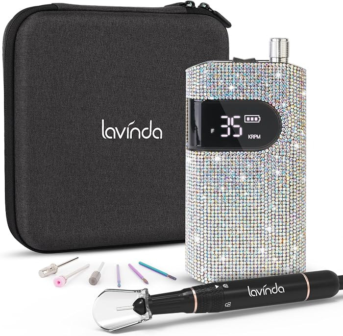 Professional Rechargeable Nail Drill Machine, Lavinda Diamond 35000RPM Electric Nail File Cordles... | Amazon (US)