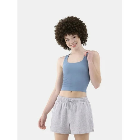 No Boundaries Women s Cotton Blend Ribbed Cropped Tank Top Women’s | Walmart (US)