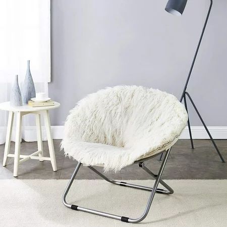 DormCo Faux Fur Moon Saucer Chair, Multiple Colors | Walmart (US)