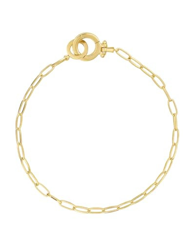 gorjana - Parker Mini Bracelet 7 1/8 inches - 18k Gold Plated Brass - Classic Chain Link Design - Hinge Closure - Layering with Other Jewelry | Amazon (US)