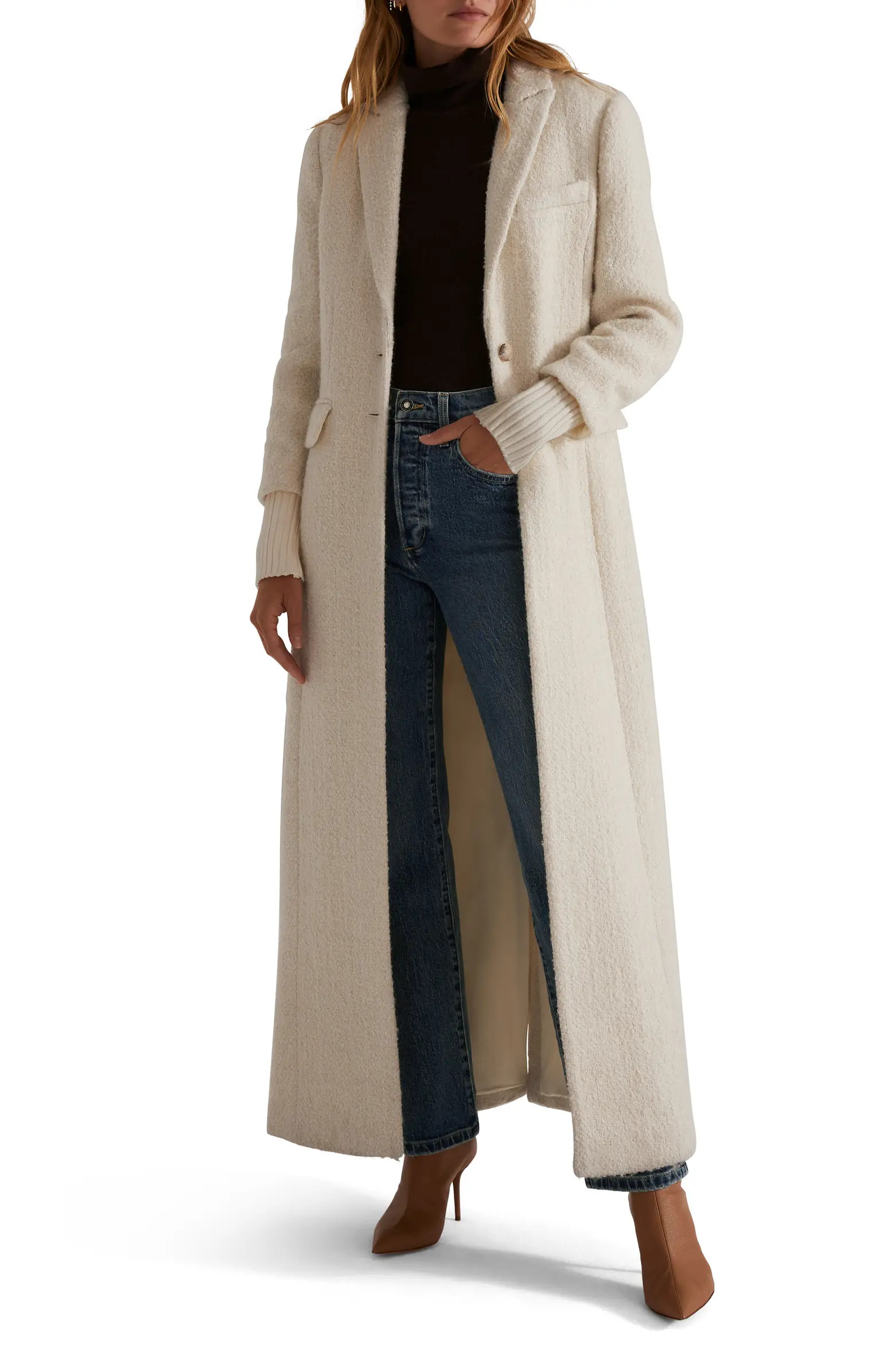 The City Longline Wool & Cotton Tweed Coat | Nordstrom
