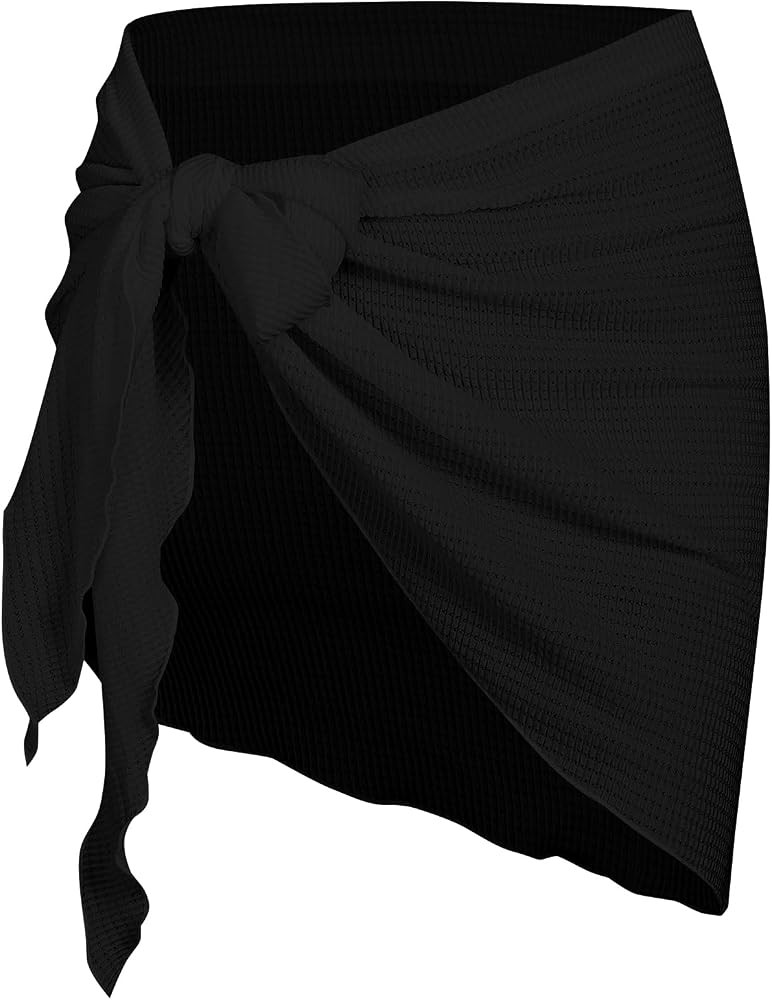 ZAFUL Women's Sarong Coverups Beach Wrap Sheer Bikini Cover Up Mini Skirt | Amazon (US)