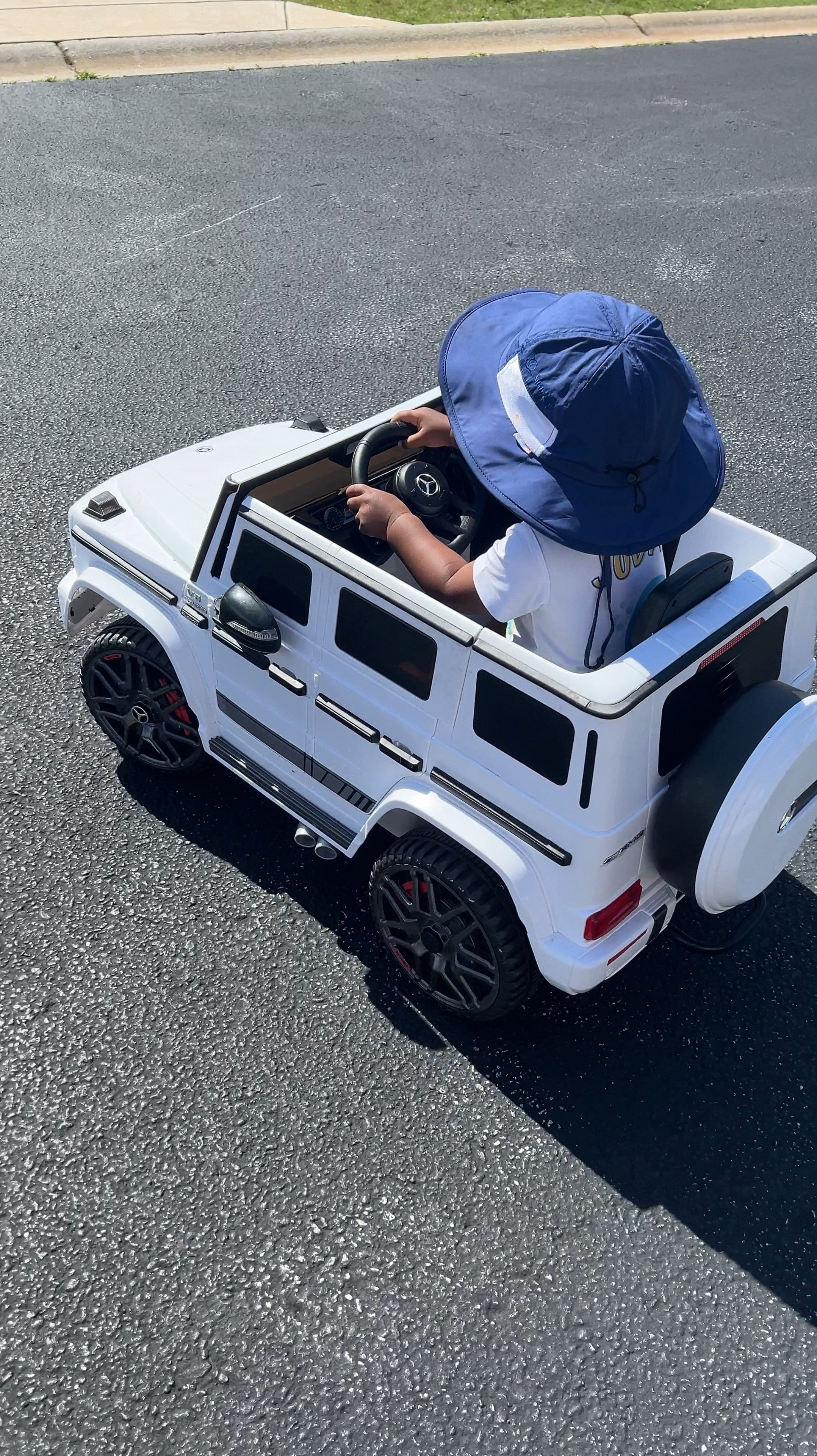Mercedes G Wagon Power Wheel can be operated by remote control or manually. 

Judah received this for Christmas when he was 1 year old, and we would steer it for him until he learned how to drive it himself. 

Great toddler gift for birthday or Christmas! 

#LTKKids #LTKVideo