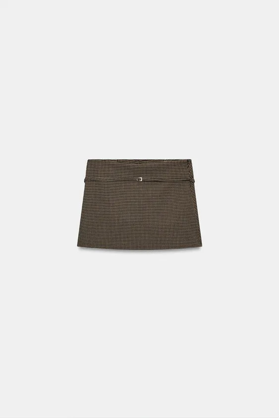 PLAID BELTED SKORT | Zara US