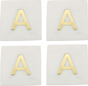 Set of 4 Monogram Marble Coasters | Nordstrom