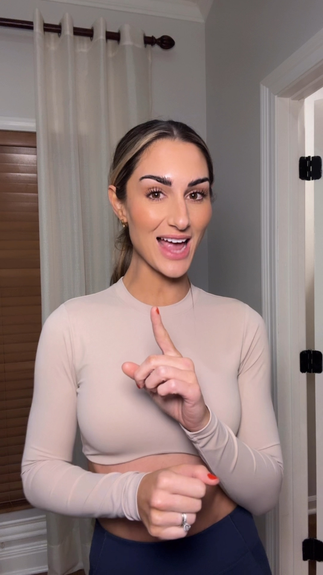 Wearing a size small! Love the compression and stick liner to hold it in place! 

#LTKActive #LTKFitness #LTKFindsUnder50