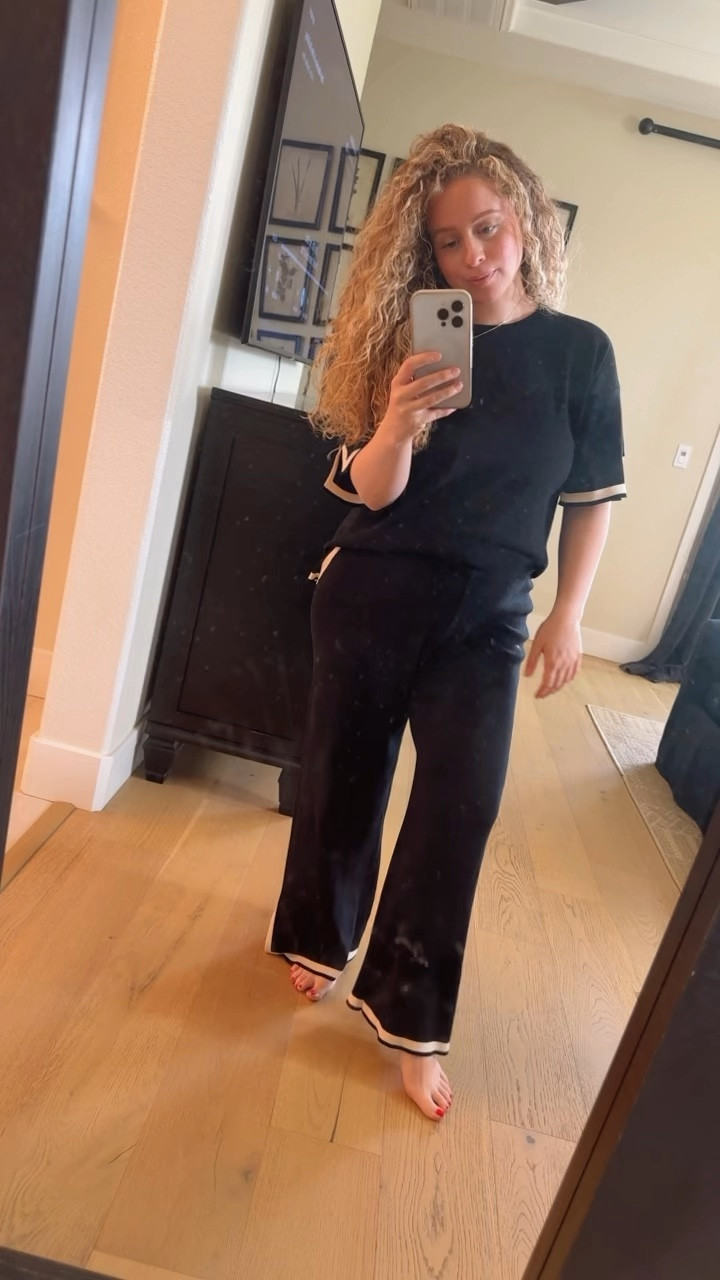 Don’t mind my dirty mirror! 🫣 just obsessed with this Amazon set. Wore this to dinner with my mom last night and it’s the perfect classy,  but simple set - you can dress up or down. ☀️✨ linked some of my other fave colors too! 

#LTKFindsUnder50 #LTKBump #LTKStyleTip