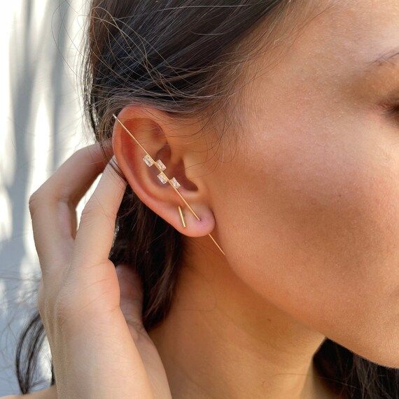 CZ Rectangle Ear Accessory Gold Filled Ear Cuff Gold CZ Ear | Etsy | Etsy (US)