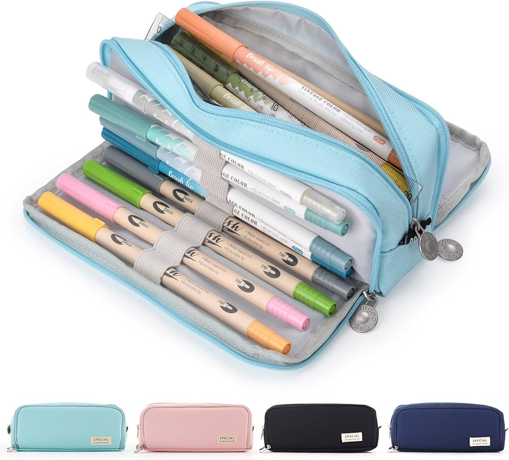 Maomaoyu Große Federmäppchen mit 3 Fächer für Teenager Mädchen & Junge, Aesthetic Accessoire... | Amazon (DE)