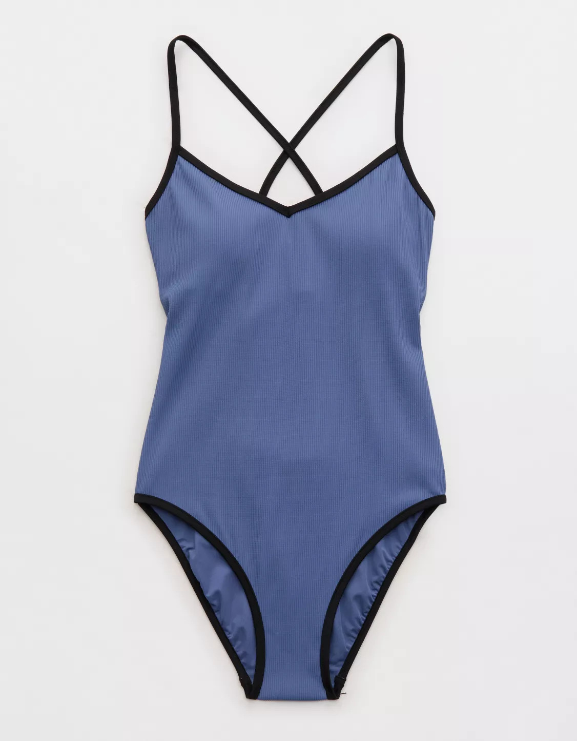 Aerie Ribbed Strappy Full Coverage One Piece Swimsuit | Aerie