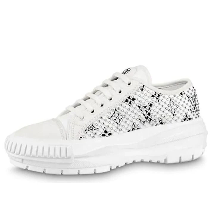 (WMNS) LOUIS VUITTON LV Squad Sneakers 'White with Crystal Monogram' 1A9RZ8 | KICKS CREW