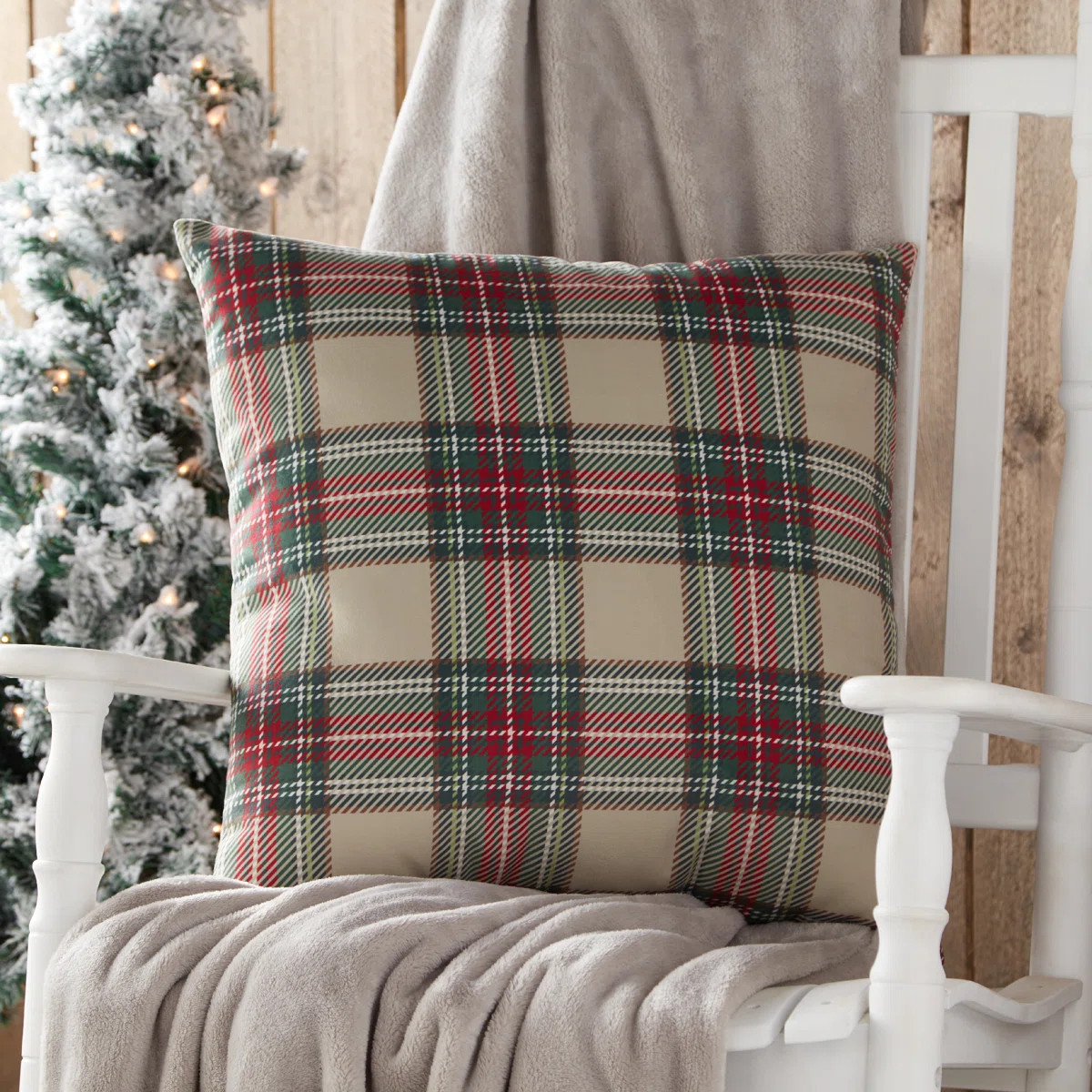 Holiday Plaid Polyester Throw Pillow | Wayfair North America