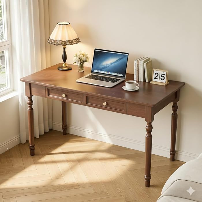 Solid Wood Desk with Drawers,Small Computer Desk for Small Spaces,Gaming Study Home Office Desks ... | Amazon (US)