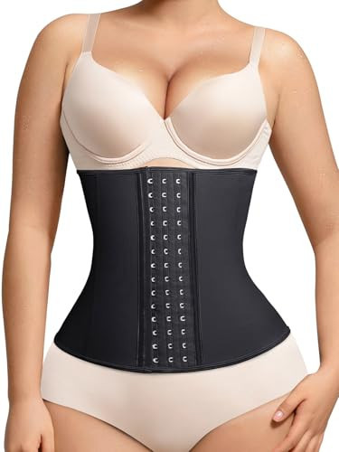 Lover-Beauty Waist Trainer for Women Latex Underbust Waist Cincher Corset, Tummy Control Corset Sport Girder Hourglass Body Shaper, 2XS, Black | Amazon (US)