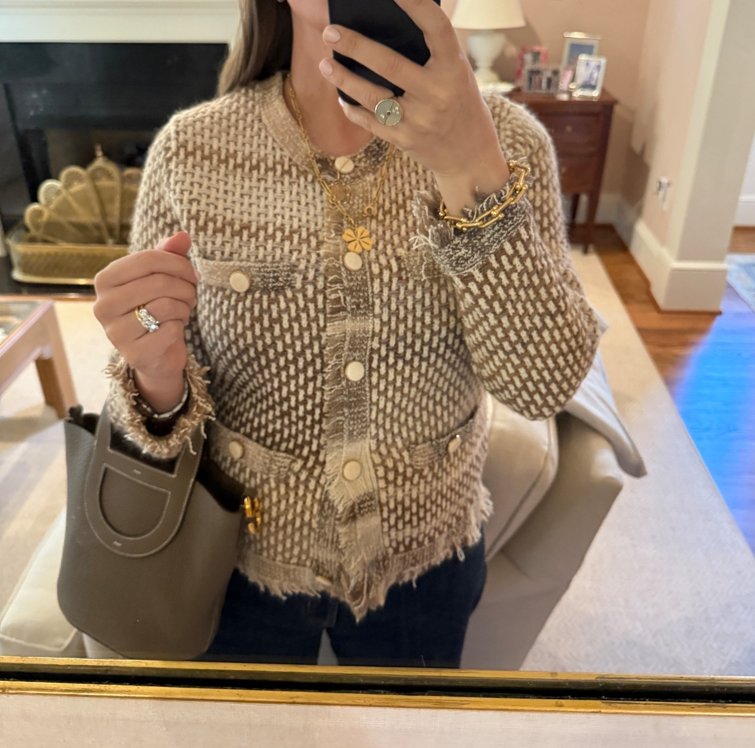 Jeans: tts I wear my pre pregnancy size 25. Sweater: tts pre pregnancy size small. 