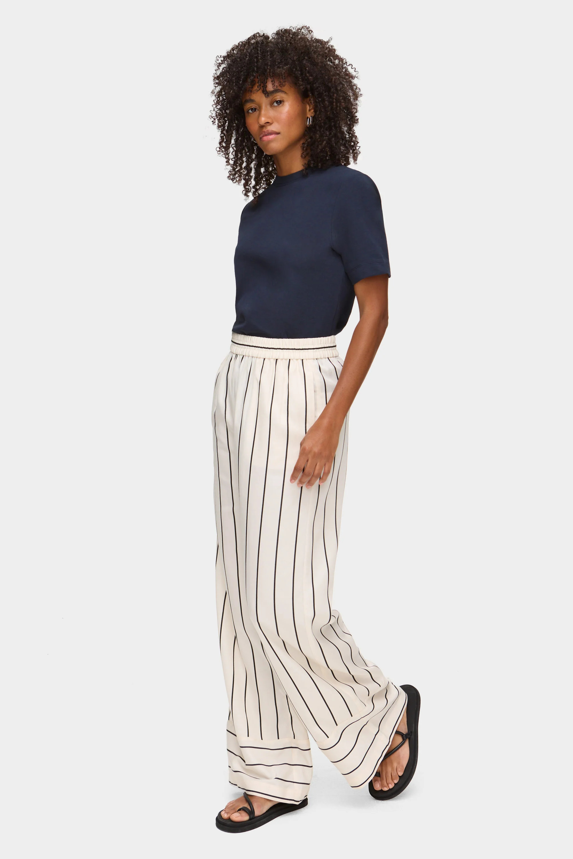 ALIGNE Striped Wide Leg Trouser | Eliora | ALIGNE UK & EU