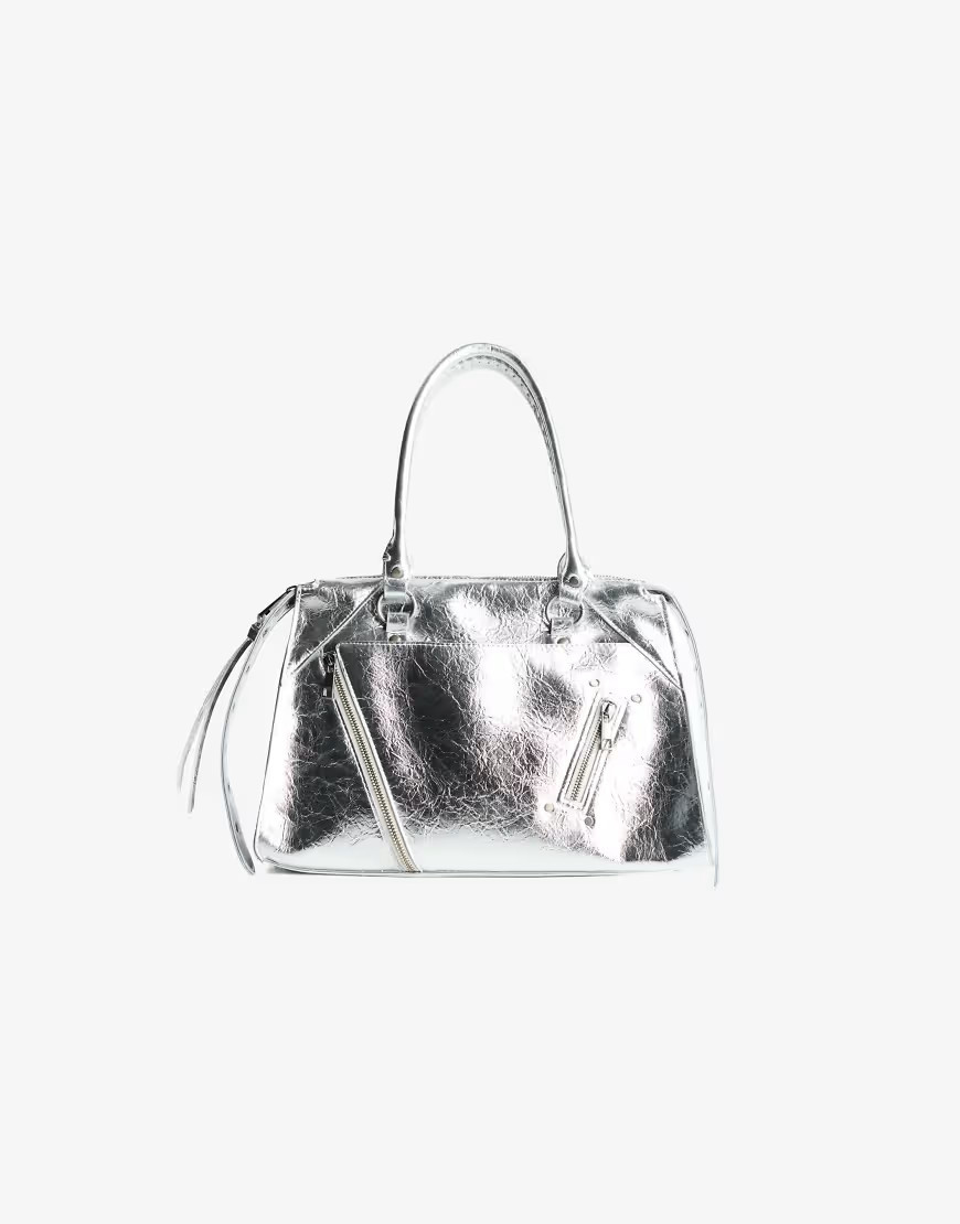 Bershka Biker bag in silver | ASOS (Global)