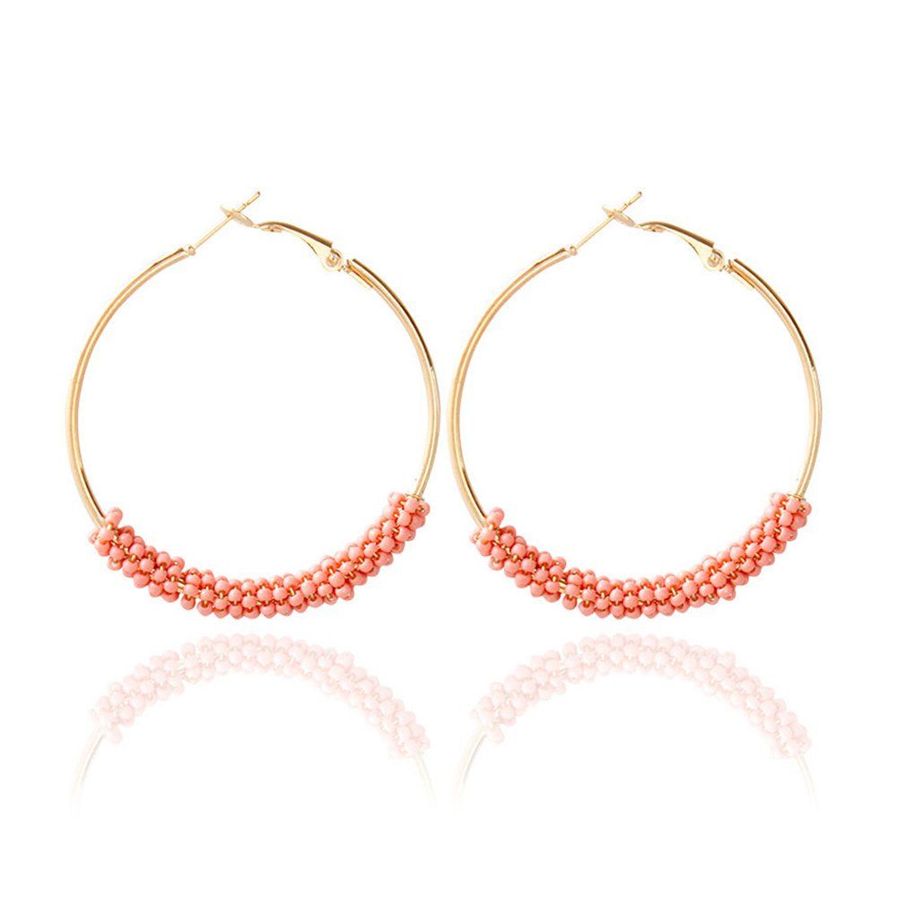Dcfywl731 Bohemian Circle Colorful Beaded Earrings,CHUYUN Gold Plated Hoop Dangle Earrings for Girls | Amazon (US)
