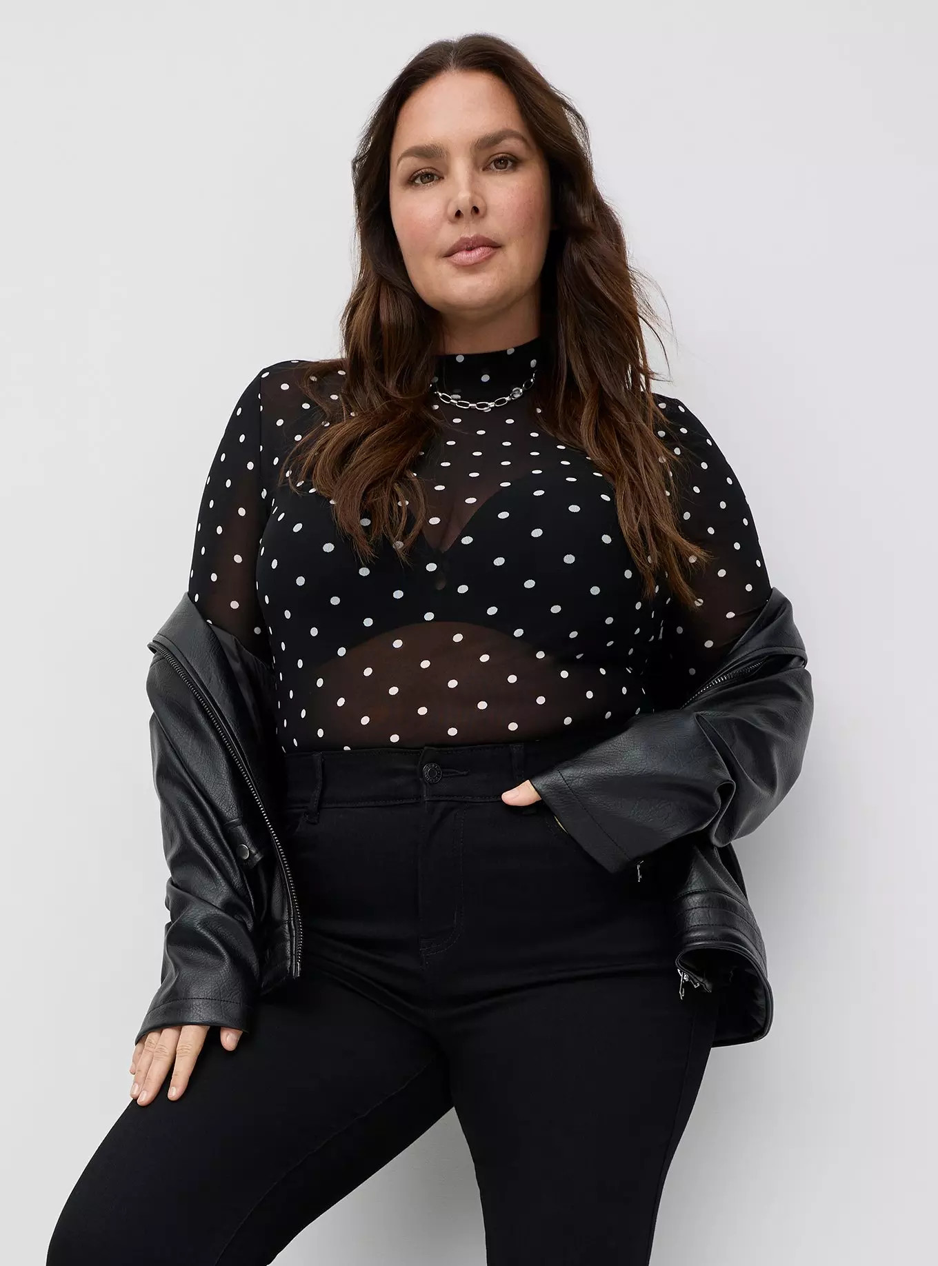 Mesh Mock Neck Long Sleeve Top | Torrid (US & Canada)