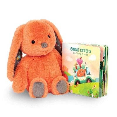 B. toys Board Book &#38; Stuffed Animal Set Happyhues - Coral Cutie | Target