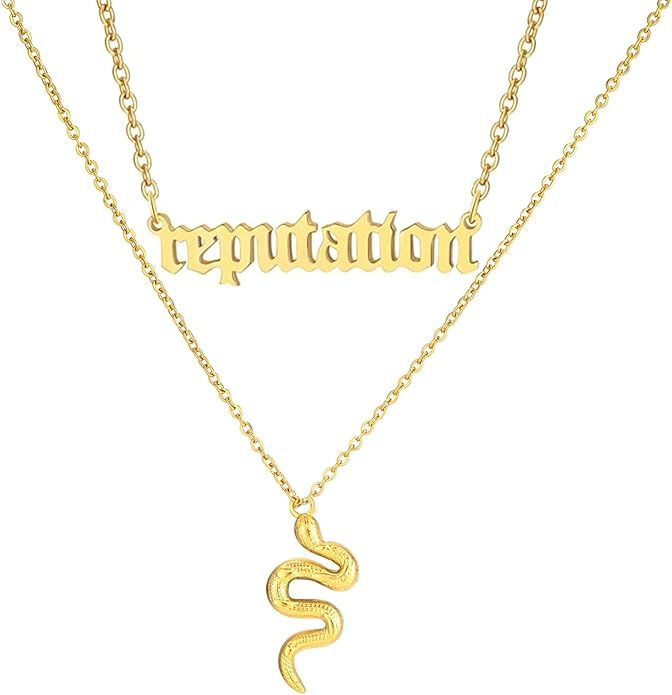Tyniffer Reputation Snake Necklace for Women Gold Snake Necklace Reputation Lover Necklace Outfit... | Amazon (US)