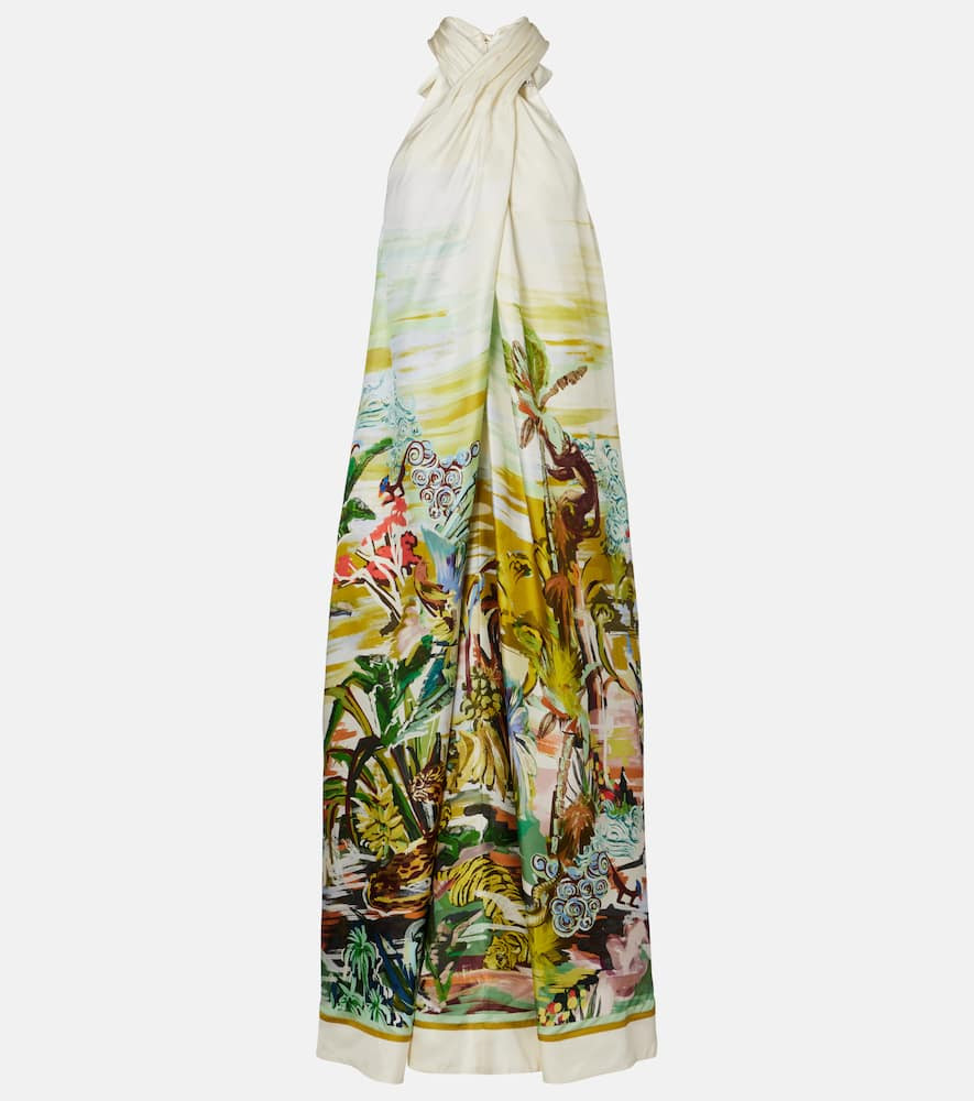 AlÃ©mais Jungle Boogie halterneck silk maxi dress | Mytheresa (US/CA)