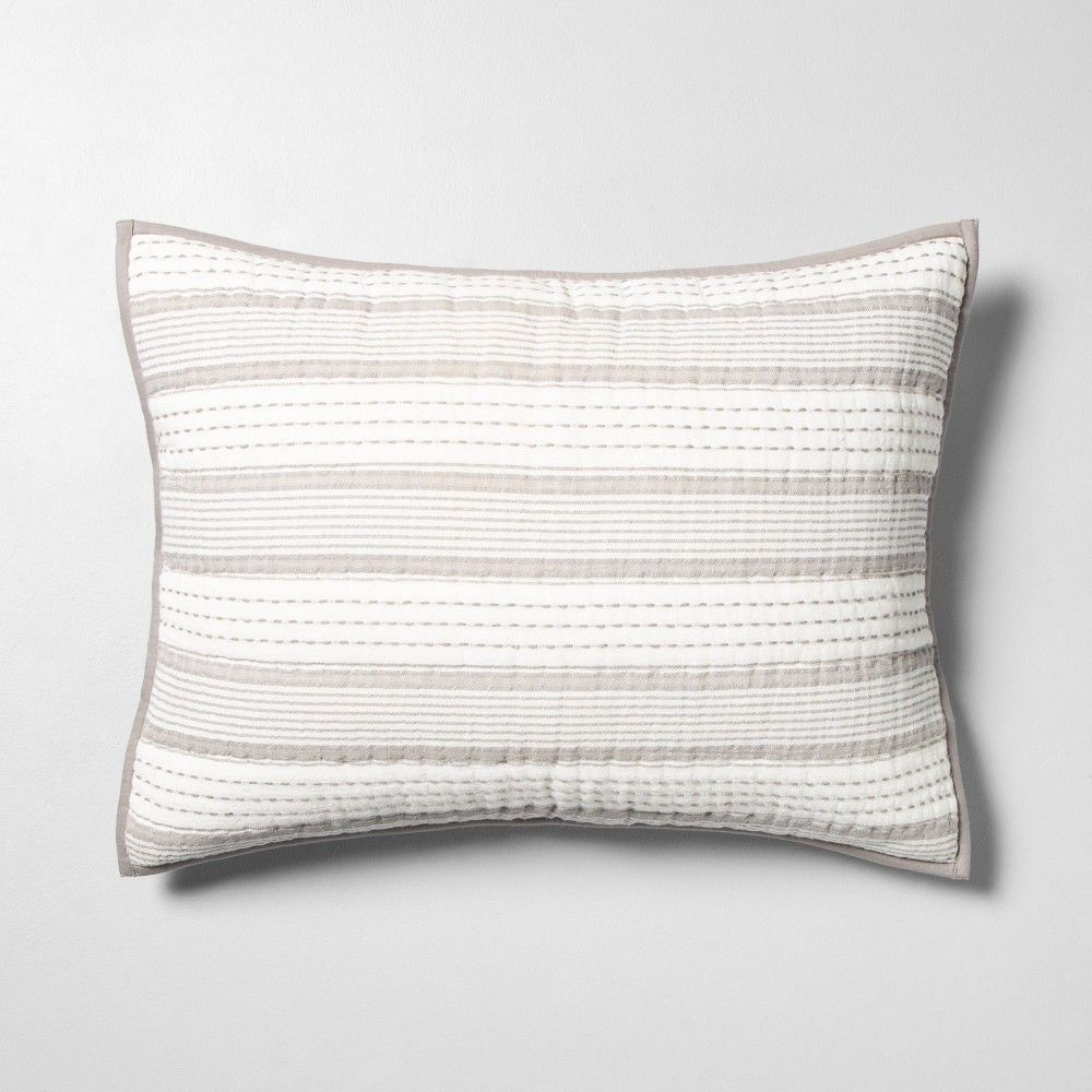 Pillow Sham Woven Stripe Jet Gray - Hearth & Hand with Magnolia, Size: Standard | Target
