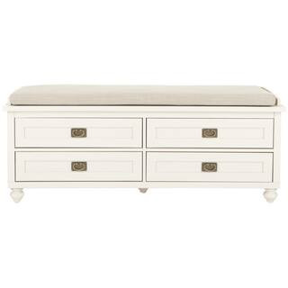 Home Decorators Collection Vernon Polar White 4-Drawer Storage Bench 9608910400 | The Home Depot