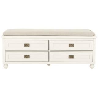 Home Decorators Collection Vernon Polar White 4-Drawer Storage Bench 9608910400 - The Home Depot | The Home Depot