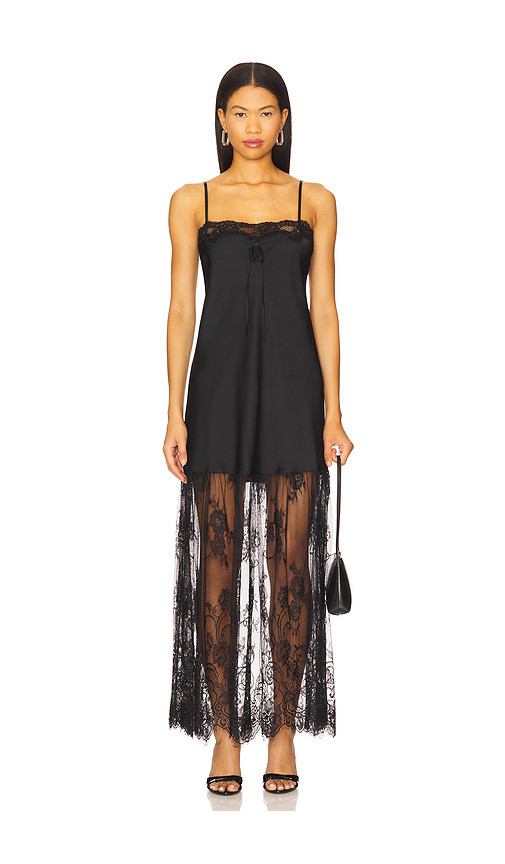 Show Me Your Mumu ROBE MAXI CELINE en Black Luxe Satin. Taille S | Revolve Clothing (Global)