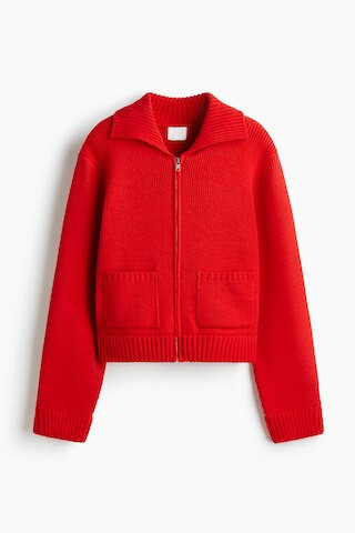 H & M - Cardigan with Zipper - Red | H&M (US + CA)