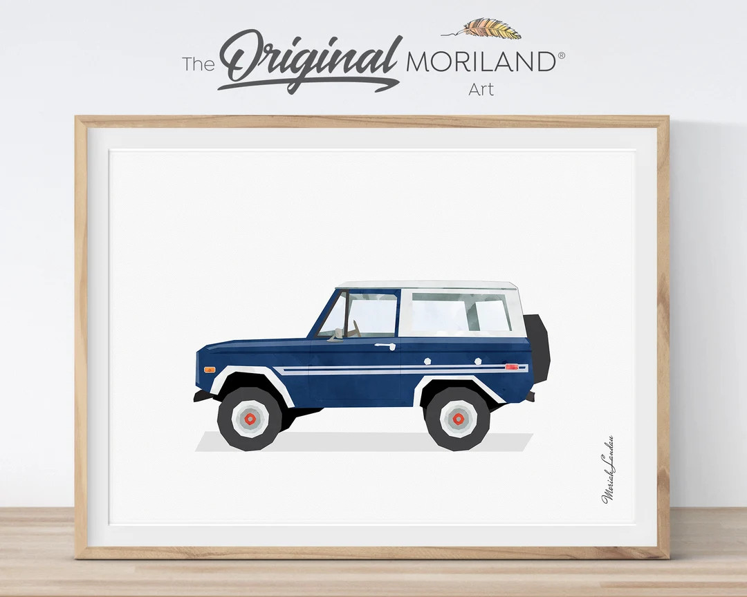 Dark Blue Classic Car Print, Printable Wall Art, Transportation Wall Art, Girl Room Poster, Nurse... | Etsy (US)