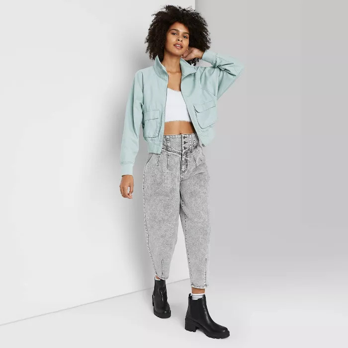 Women's Zip Front Utility Cropped Jacket - Wild Fable™ | Target