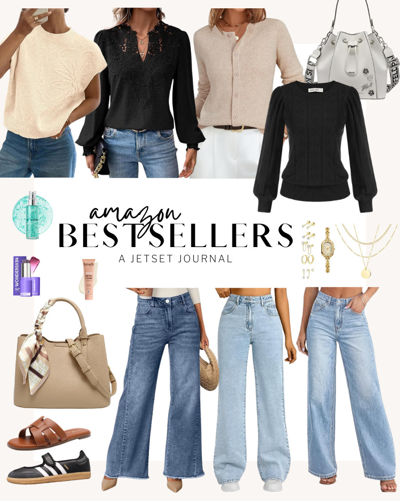 If you love last week’s Amazon Bestsellers, you have to see this new set! I love the detail of this short-sleeve knit pullover top and how it is a perfect match for these wide-leg jeans from Trendy Queen or Cicy Bell. Also, there are flat sandals and Adidas Samba Jane sneakers that are comfy and perfect for a chic vibe. This facial serum spray is worth checking out, too. 

 #LTKSeasonal #LTKSaleAlert #LTKTravel