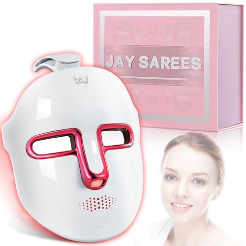 Red-Light-Therapy-for-Face, 7-1 Colors Led Face Mask Light Therapy, Facial Skin Care Mask (White) | Amazon (US)
