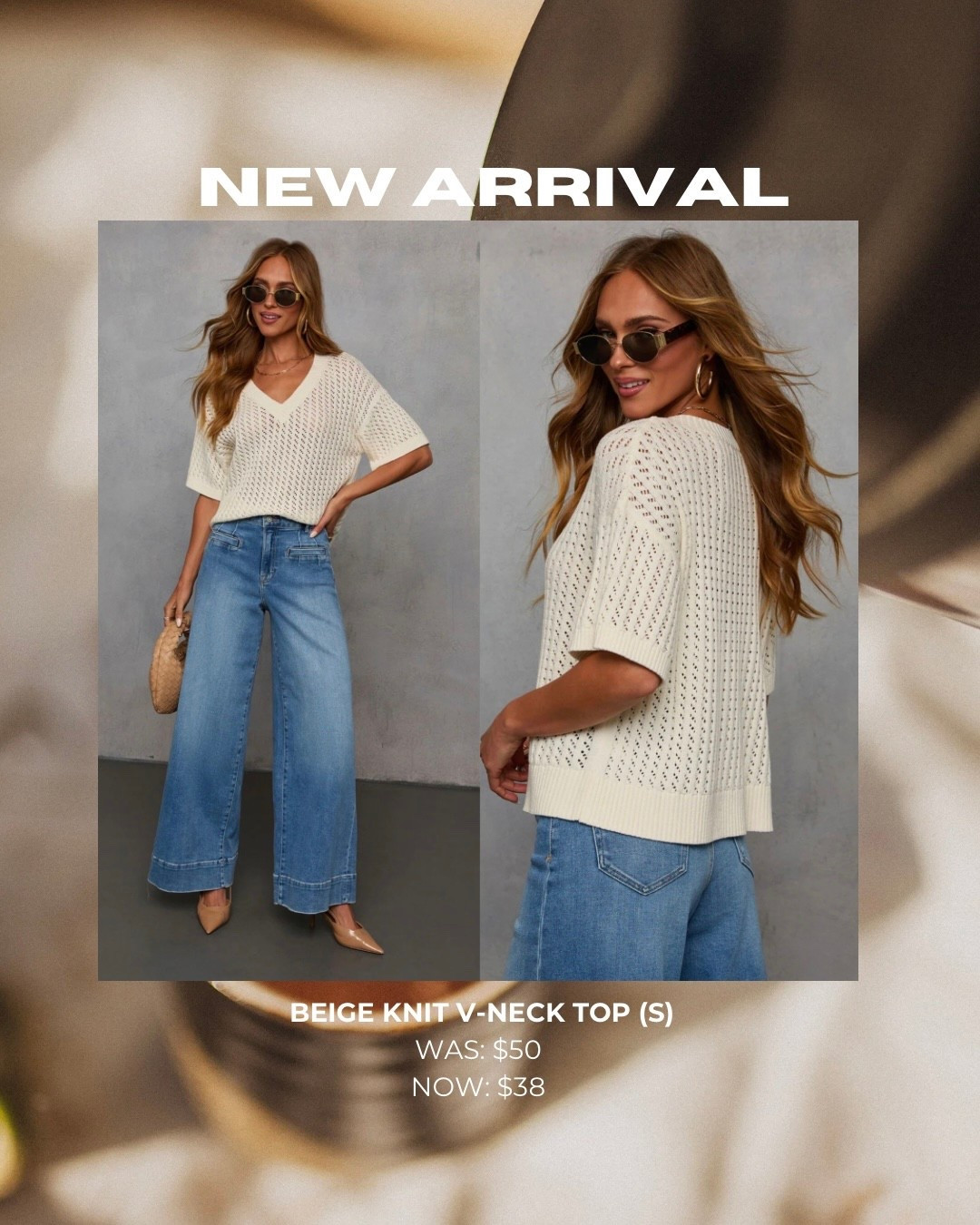 Beige V-Neck Knit Top (S)
Was: $50
NOW: $38

#LTKPetite #LTKSaleAlert #LTKSpringSale