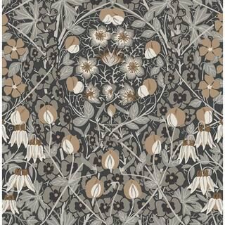 Wrought Iron and Chamois Tulip Garden Vinyl Peel and Stick Wallpaper Roll (30.75 sq. ft.) | The Home Depot