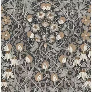 Wrought Iron and Chamois Tulip Garden Vinyl Peel and Stick Wallpaper Roll (30.75 sq. ft.) | The Home Depot