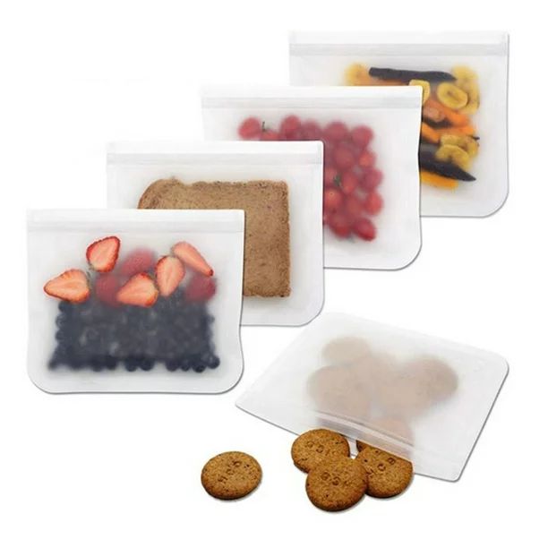 NK Silicone Reusable Food Bags Extra Thick Reusable Sandwich Bags (5 Pack) - Transparent Reusable... | Walmart (US)