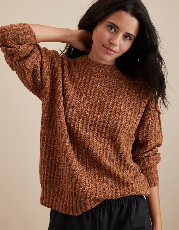 AE Oversized Crew Neck Sweater | American Eagle Outfitters (US & CA)