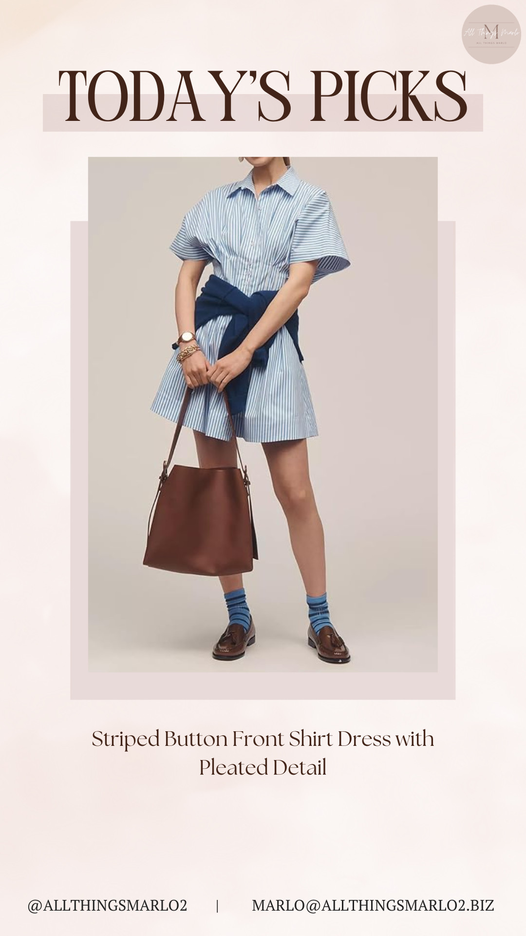 Striped Button Front Shirt Dress with Pleated Detail 

 #LTKootd #LTKWorkwear #LTKTravel