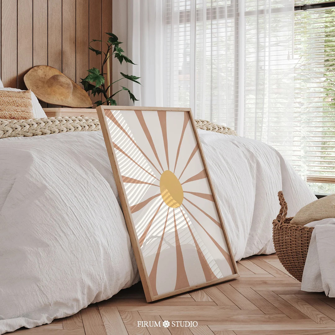 Daisy Wall Art, Instant Download, Terracotta Flower Art Print, Neutral Botanical, Floral Illustra... | Etsy (US)