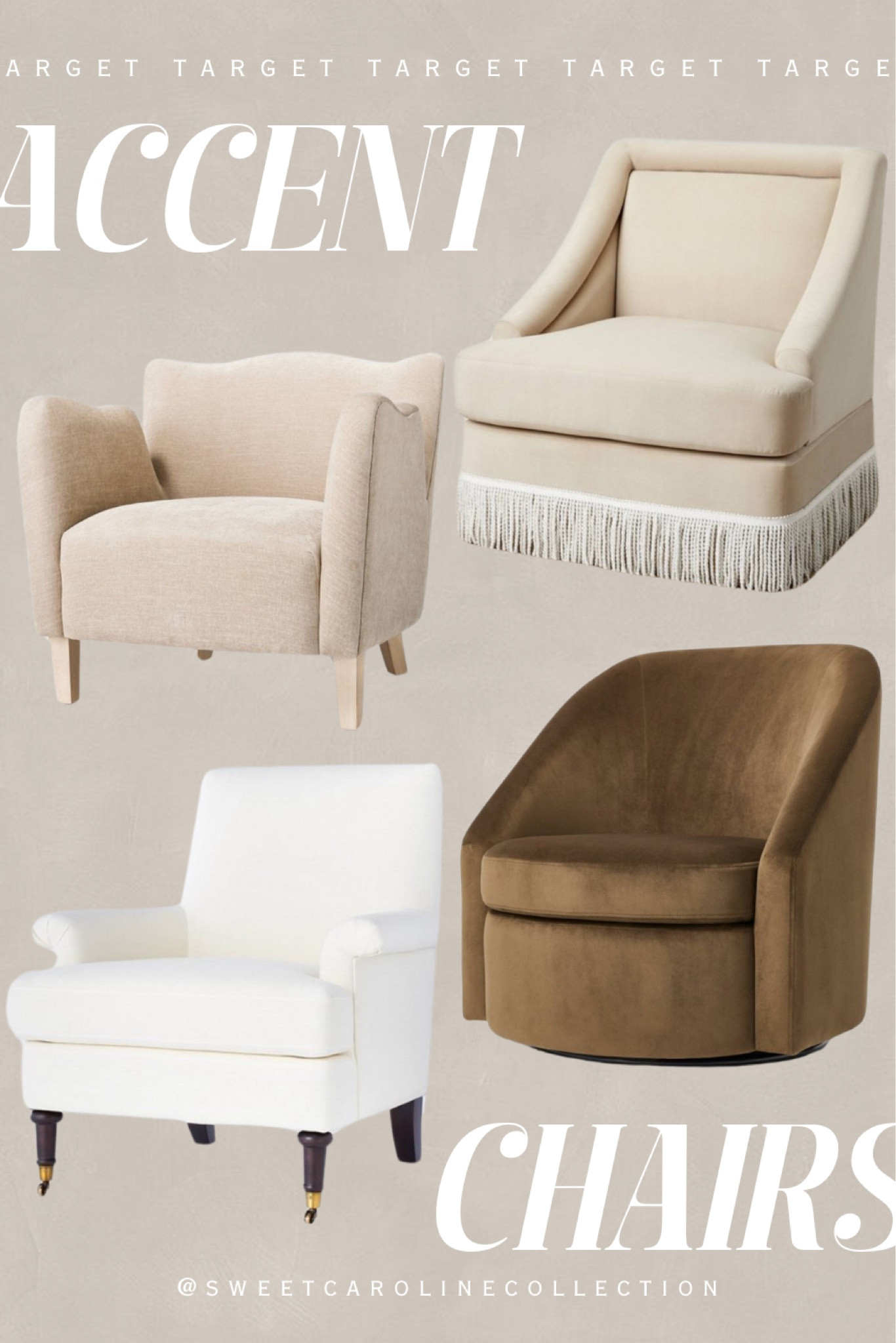 Target accent chairs I’m loving 

Amazon, houzz, Walmart, powder room, lighting, vanity light, modern light, birch lane, Home Depot, wayfair, pottery barn, Ballard designs, grandin road, Serena and Lily, arhaus, tj maxx, target, all modern, Kathy kuo home, swivel chair, home, dupe, bathroom, interior design, home decor, home style, Home, at home, pottery barn, bed bath and beyond, wayfair, lamps plus, visual comfort, vase, planter, patio decor, home decor, gardening, porch, pot, decor, pottery barn, Walmart, H&M, Amazon, wayfair, Lowe’s, Shoes, heels, mules, slingbacks, Sam Edelman, Chinese laundry, Nine West, kohls, pink shoes, spring, summer, floral heels, Vince camuto, journee, rack room, Dillards, Nordstrom rack, DSW, Macys, tuckernuck, Nine West, j.crew, coach, Chinese laundry, dolce vita, journee, Bag, purse, coach, bow, shoulder bag, accessories, coachtopia, love, new arrival, best seller, must have, most wanted, designer, loeffler Randall, dsw, musinsa, Amazon, dupe, radley London, affordable, under 300, under 200, under 100, sale, gift idea, gift guide, spring style, summer fashion, shoes, classy, sweet Caroline collection

#LTKfindsunder100 #LTKhome #LTKstyletip

#LTKHome #LTKSaleAlert #LTKStyleTip