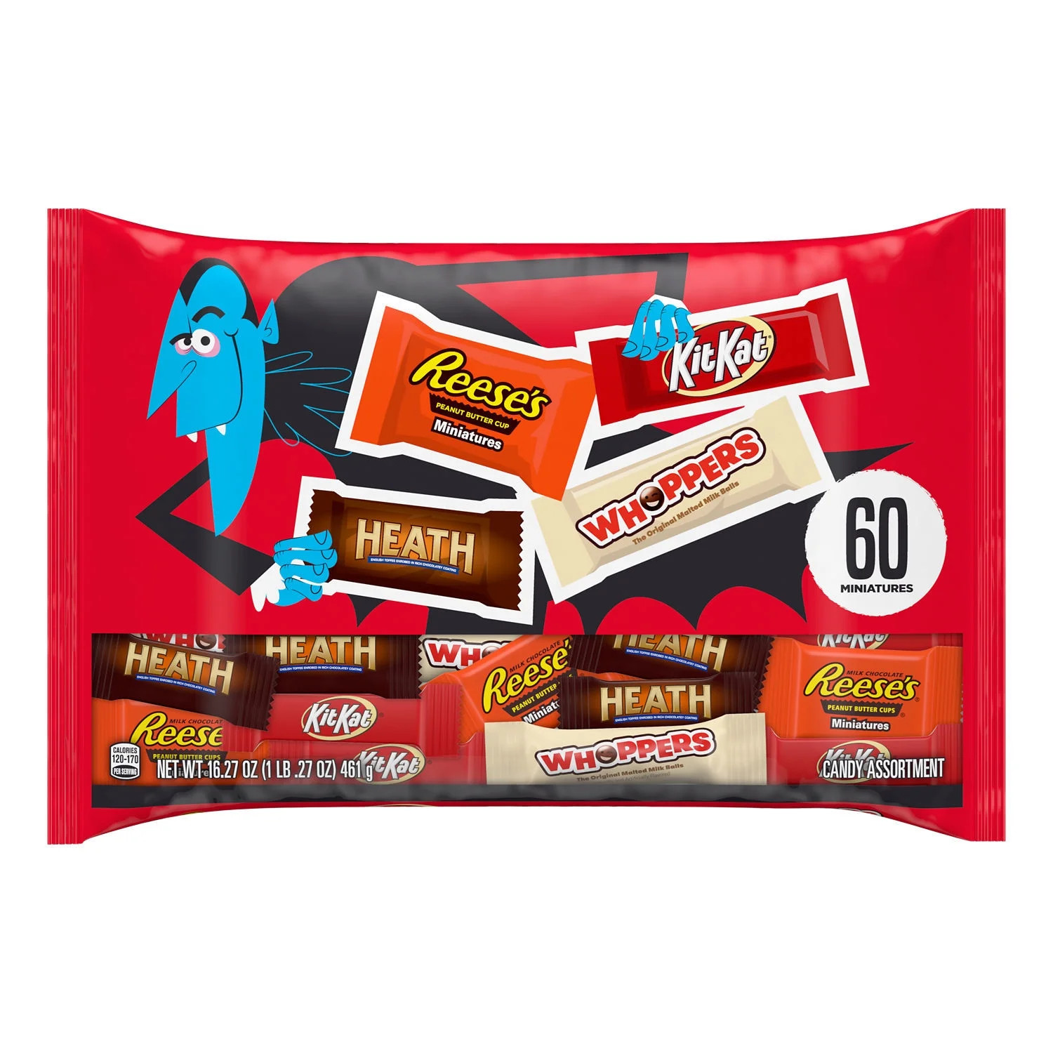 Hershey Assorted Chocolate Flavored Halloween Candy, Variety Bag 16.27 oz, 60 Pieces | Walmart (US)