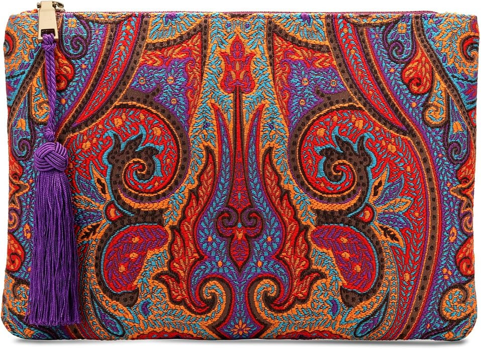 Otto Angelino Pochette di Design da Donna in tessuto con Nappina sulla Zip - Perfetta per organiz... | Amazon (IT)