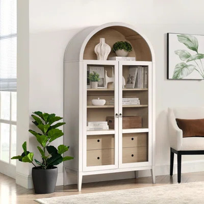 Nolan 74" Tall Arched Storage Display Cabinet | Wayfair North America